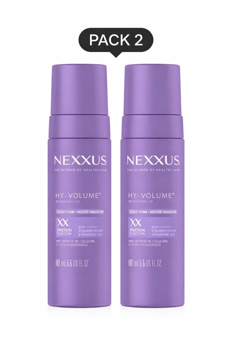 Nexxus Hy-Volume Cloud Foam Mousse, Weightless Hair Lift, 5.5 oz, 2 Pack